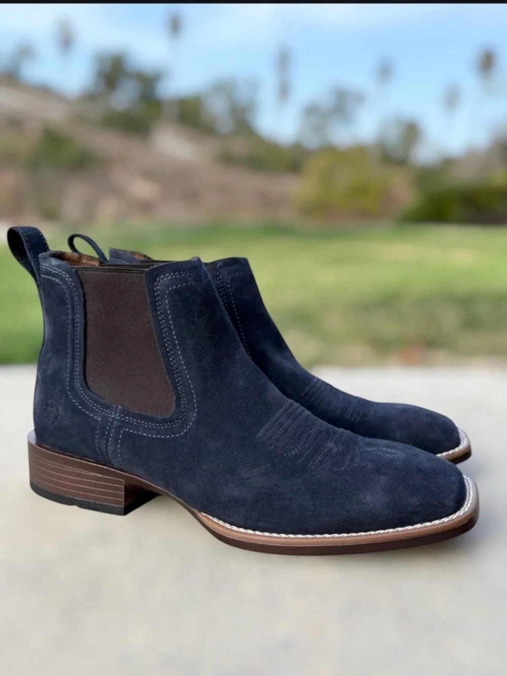 ARIAT BOOKER ULTRA NAVY SUEDE WESTERN BOOT MENS CHELSEA - 10051921 SIZE 11